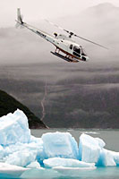 helicopter tour of a glacier